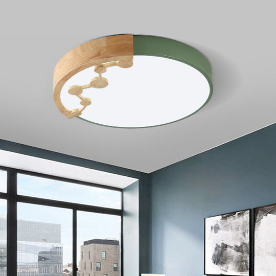 16’/19.5’ W Led Living Room Ceiling Light With Pink/Yellow/Blue Metal Shade In Warm/White