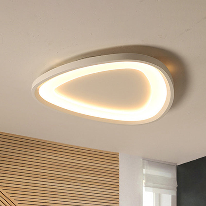 Modern Triangle Ceiling Mount Light - 18/23.5 W Stylish Metal Led Flush Lighting Warm/White Remote