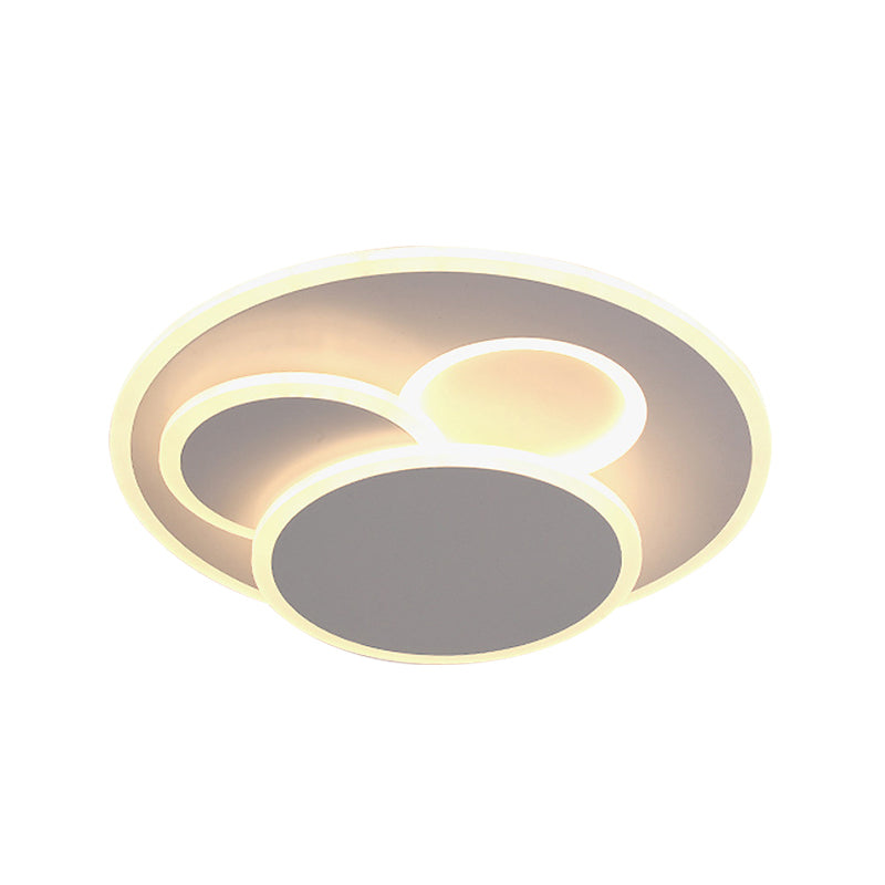 Modern Round Led Ceiling Lamp In Warm/White Light - Acrylic Flush Mount