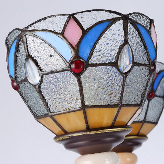 Mediterraner Glas-Kronleuchter mit gewölbten Schirmen – 3/5/8 Lichter