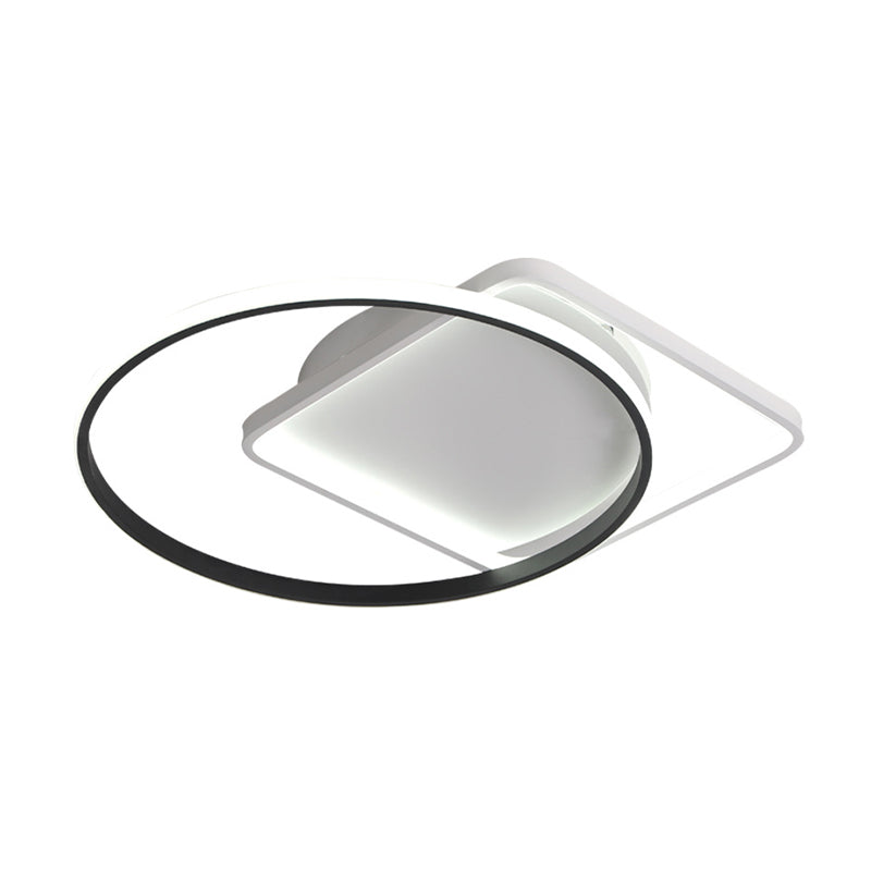 Modernist Acrylic Led Flushmount Ceiling Light In White/Warm 16/19.5 Wide