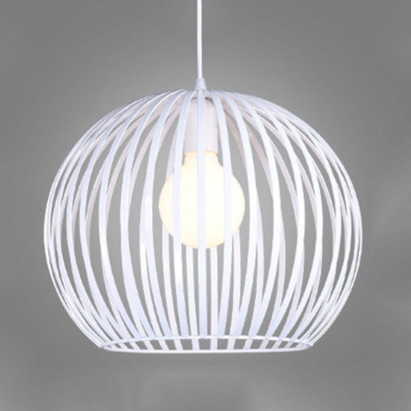 Contemporary Metal Spherical Hanging Pendant - 7/12/14 Wide 1 Head Black/White White / 14