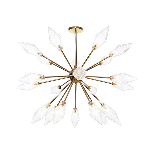 Industrial Stylish Diamond Shape Chandelier Light - 9/12/15-Head Indoor Hanging Fixture With