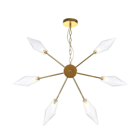 Moderner industrieller Sputnik-Kronleuchter mit Bernstein-/Klarglas – 6/9/12 Lichter – Schwarz-/Kupfer-/Chrom-Oberflächen