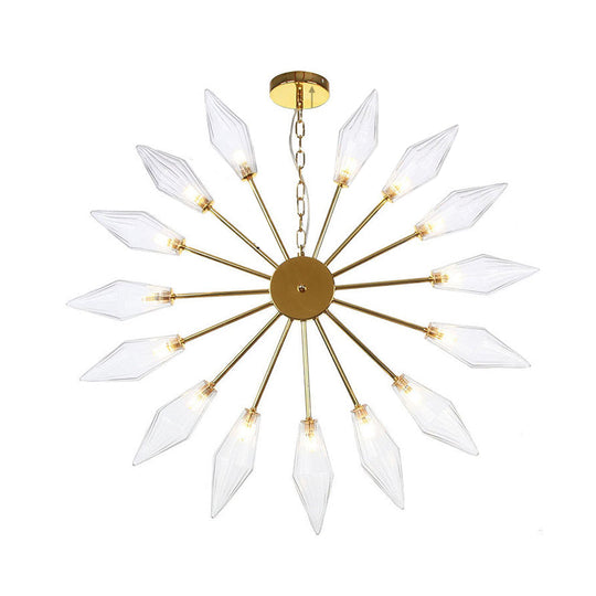 Moderner industrieller Sputnik-Kronleuchter mit Bernstein-/Klarglas – 6/9/12 Lichter – Schwarz-/Kupfer-/Chrom-Oberflächen