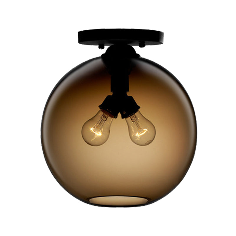 Modern 2-Head Flushmount Ceiling Lamp With Colorful Glass Shades - Global Mounted Light
Or
Global