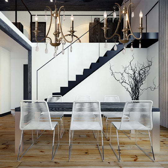 Stylish Modernism Teardrop Chandelier Crystal Pendant Light - Brass Shade Option 3 Bulbs Included