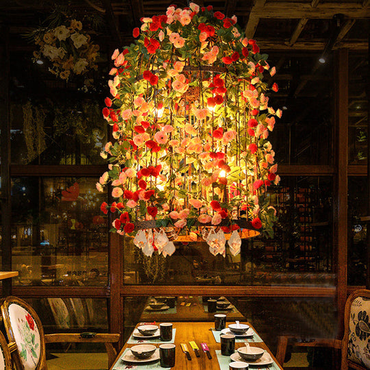 Rustic Led Birdcage Chandelier With Crystal Accent And 8 Bulbs