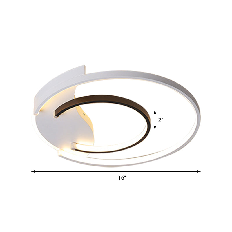16’/19.5’ Double Ring Flushmount Lighting - Modern White Ceiling Lights Adjustable Warm/White