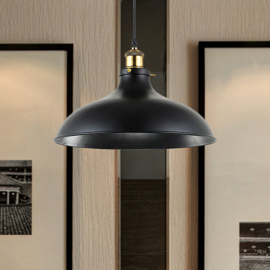 Wrought Iron Dome Industrial Ceiling Fixture Pendant Lighting - 12’/14’ Diameter 1 Light