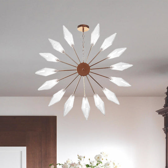 Moderner industrieller Sputnik-Kronleuchter mit Bernstein-/Klarglas – 6/9/12 Lichter – Schwarz-/Kupfer-/Chrom-Oberflächen