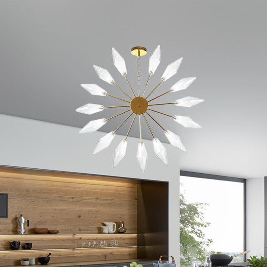 Moderner industrieller Sputnik-Kronleuchter mit Bernstein-/Klarglas – 6/9/12 Lichter – Schwarz-/Kupfer-/Chrom-Oberflächen