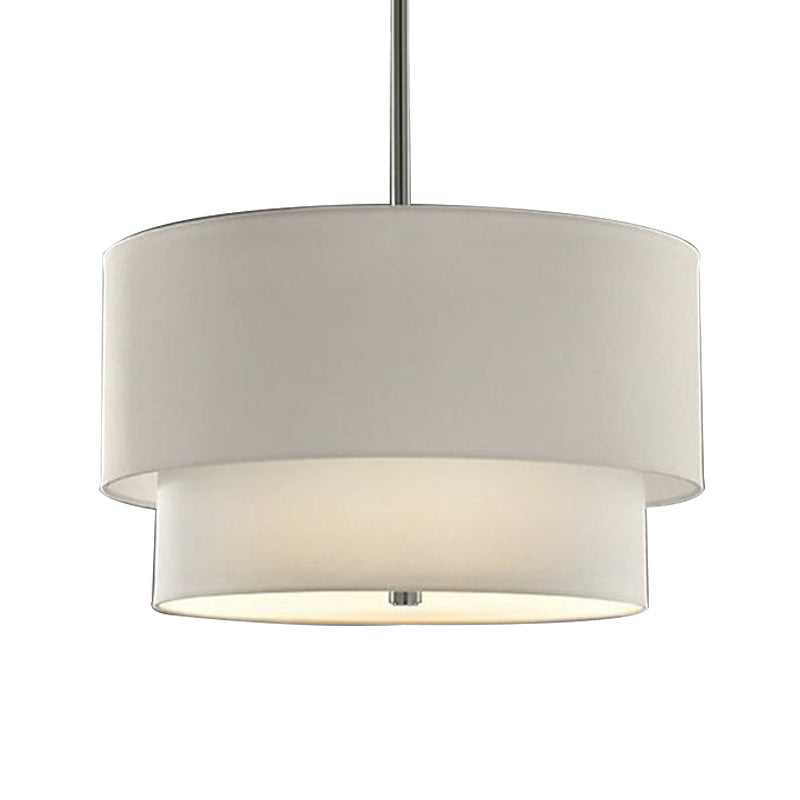 Traditional Layered Tier Chandelier - 3-Light Ceiling Light In Black/White/Flaxen 16/19.5/23.5 Wide