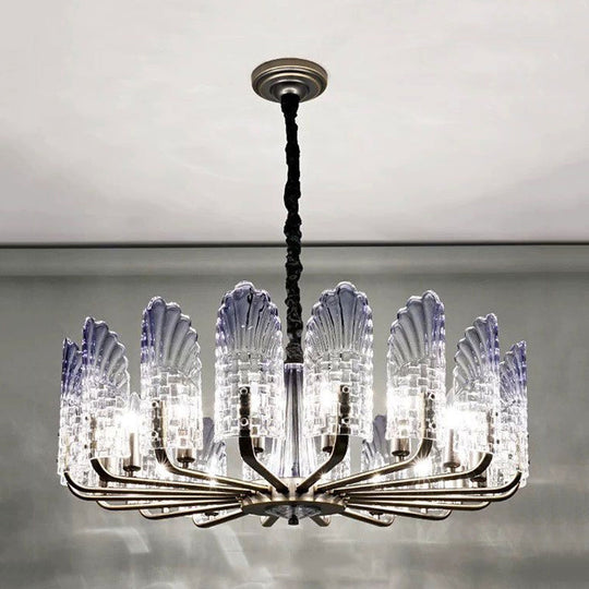 Contemporary Crystal & Metal Chandelier Lighting - Brass Finish 8/9/10 Lights
