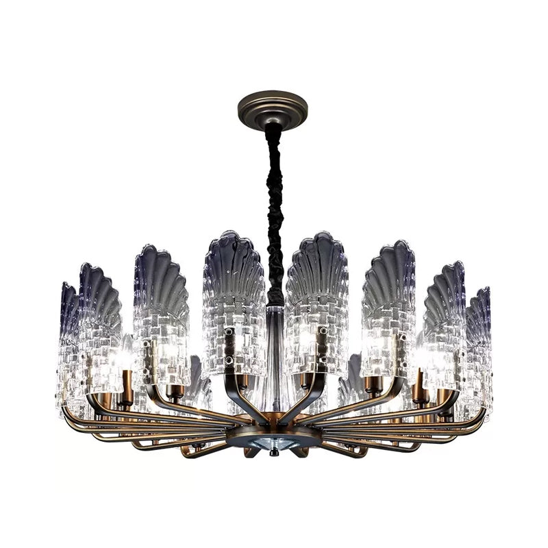 Contemporary Crystal & Metal Chandelier Lighting - Brass Finish 8/9/10 Lights