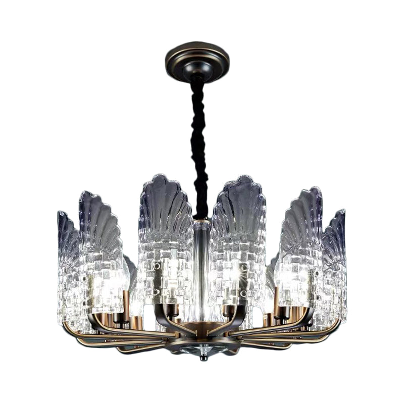 Contemporary Crystal & Metal Chandelier Lighting - Brass Finish 8/9/10 Lights