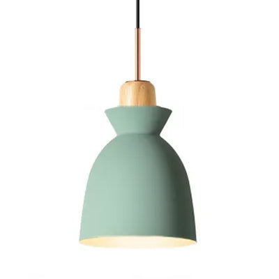 Contemporary Gray/White Bell Shade Pendant Ceiling Lamp - Metallic Indoor Hanging Light With 1 Bulb