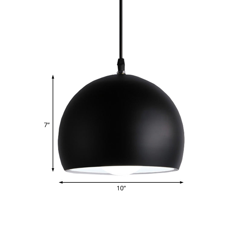 Industrial Style Metallic 1 Head Hanging Pendant Lamp - Black Globe Shade 8’/10’/14’ Width