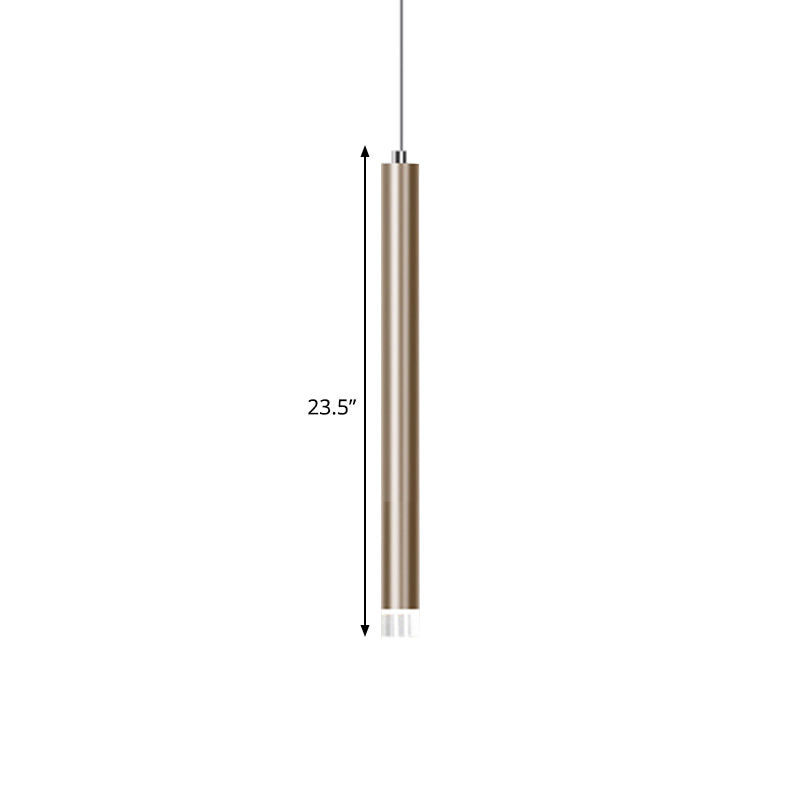 Modern Metal Flute Pendant Light - 1 Head Gold Led For Bar Counter Warm/White 12/19.5/23.5 Height