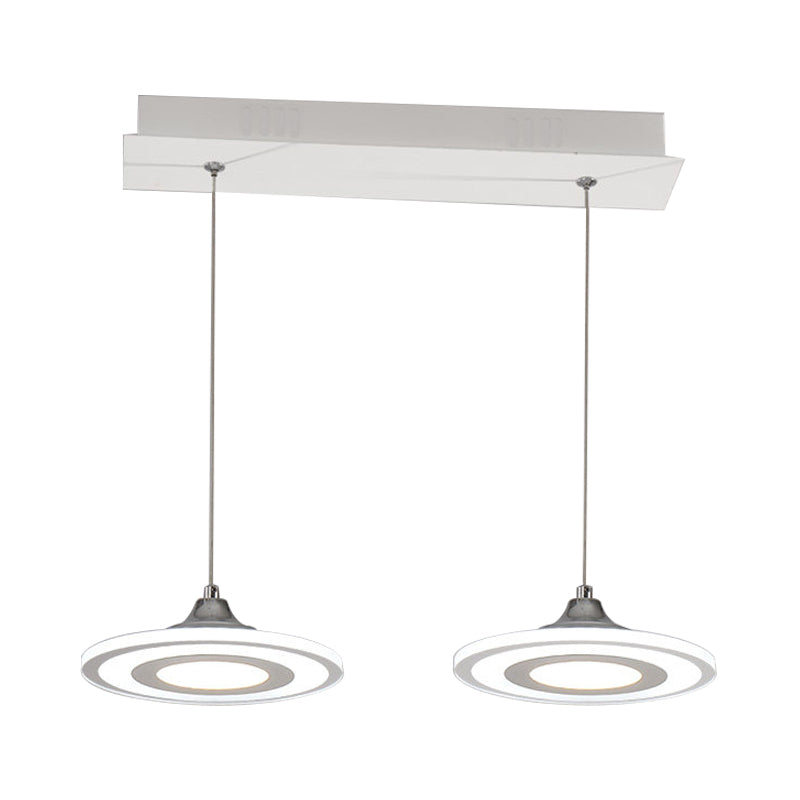 Modern Circle Pendant Led Hanging Lamp For Dining Room Island With Acrylic Shade In Warm/White Light