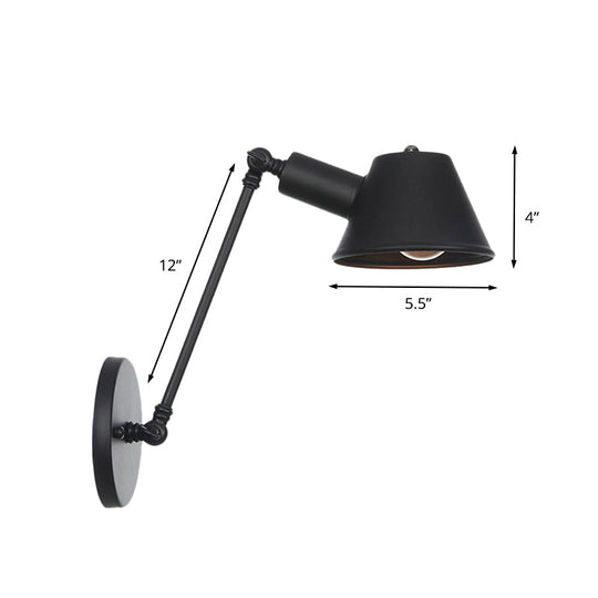 Farmhouse Black Iron Wall Lamp Sconce With Swing Arm - Bell Mount Light Fixture
Note: While It Is