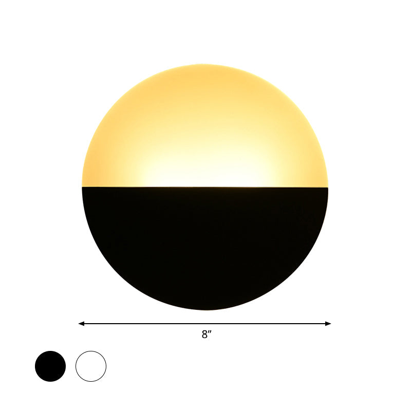 Round Acrylic Led Wall Sconce - Simplicity At Its Finest (White/Black)