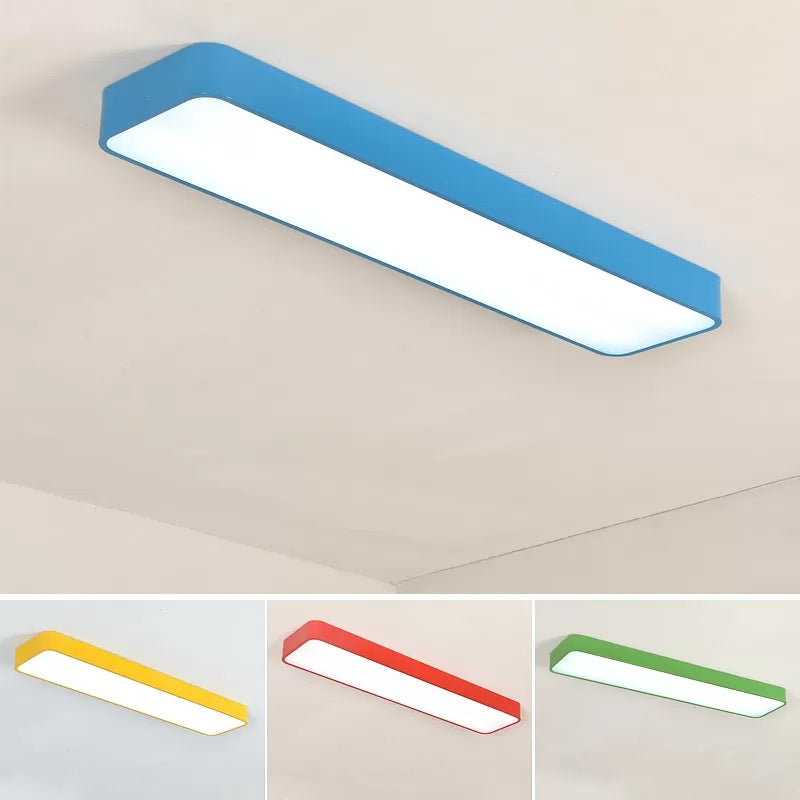 Candy Colored Led Ceiling Lamp For Baby And Kids Bedroom - Acrylic Linear Mount