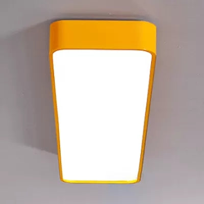 Candy Colored Led Ceiling Lamp For Baby And Kids Bedroom - Acrylic Linear Mount Yellow