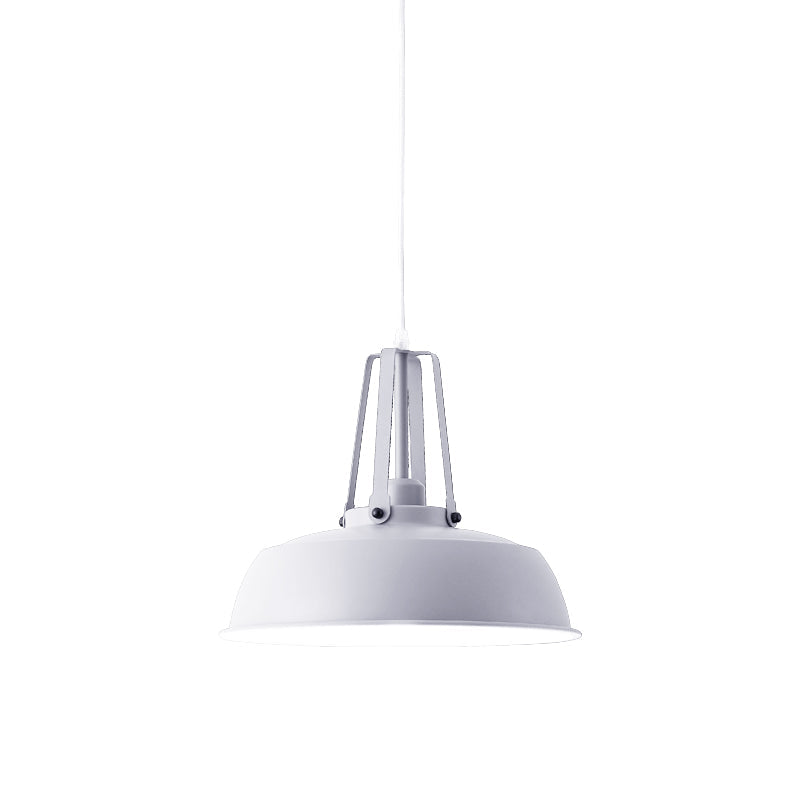 Nordic Stylish Metal Barn Shade Pendant Light - Black/Blue Living Room Ceiling Fixture
