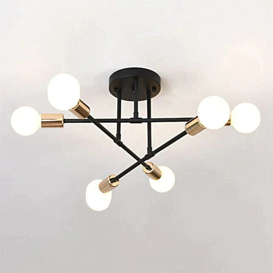 6/8 Head Led Industrial Iron Ceiling Light Living Room Lighting Nordic E27 Lamp
