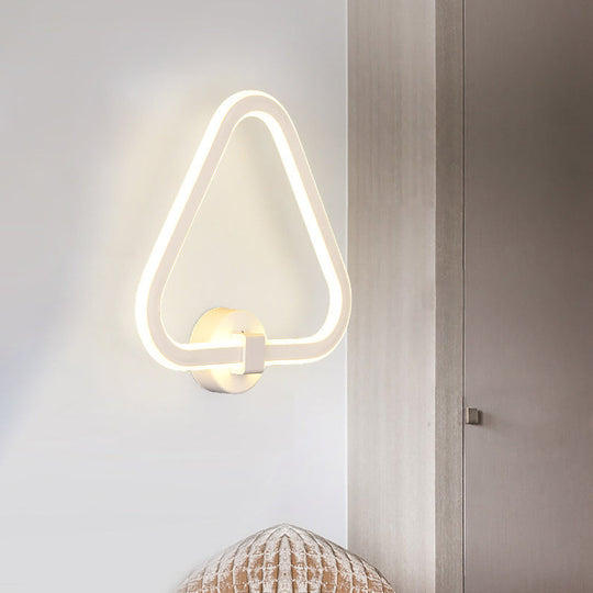 Modern White Triangle Led Acrylic Wall Lamp For Balcony - Mount Sconce