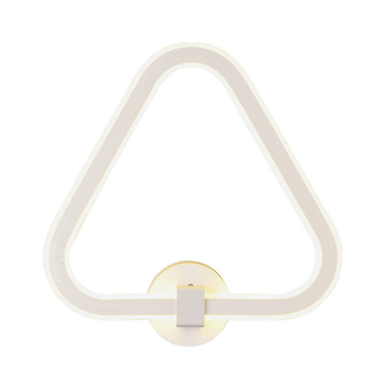 Modern White Triangle Led Acrylic Wall Lamp For Balcony - Mount Sconce
