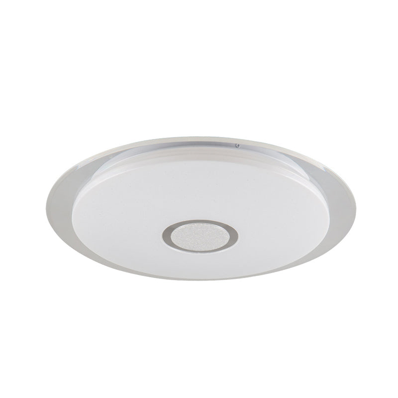 Contemporary Led Flush Mount Light In White/Natural For Living Room