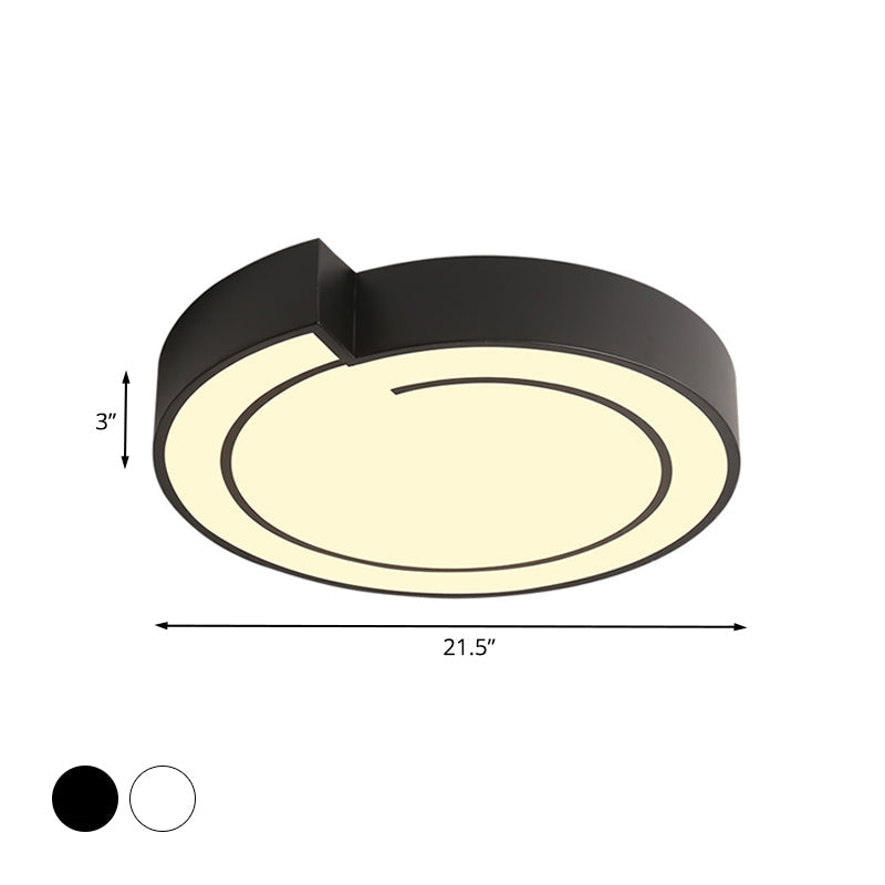 Modernist Acrylic Flushmount Lighting: Whistling Led Ceiling Lamp For Bedroom In Warm/White Light