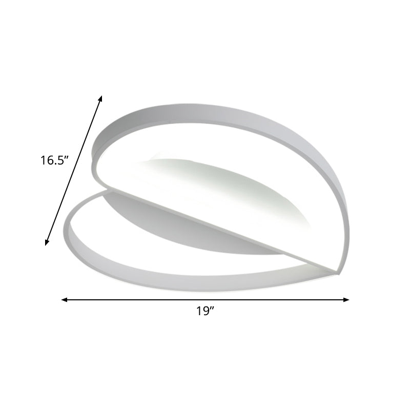 Heart-Shaped Led Flush Mount Light For Bedroom - 19/21 Wide