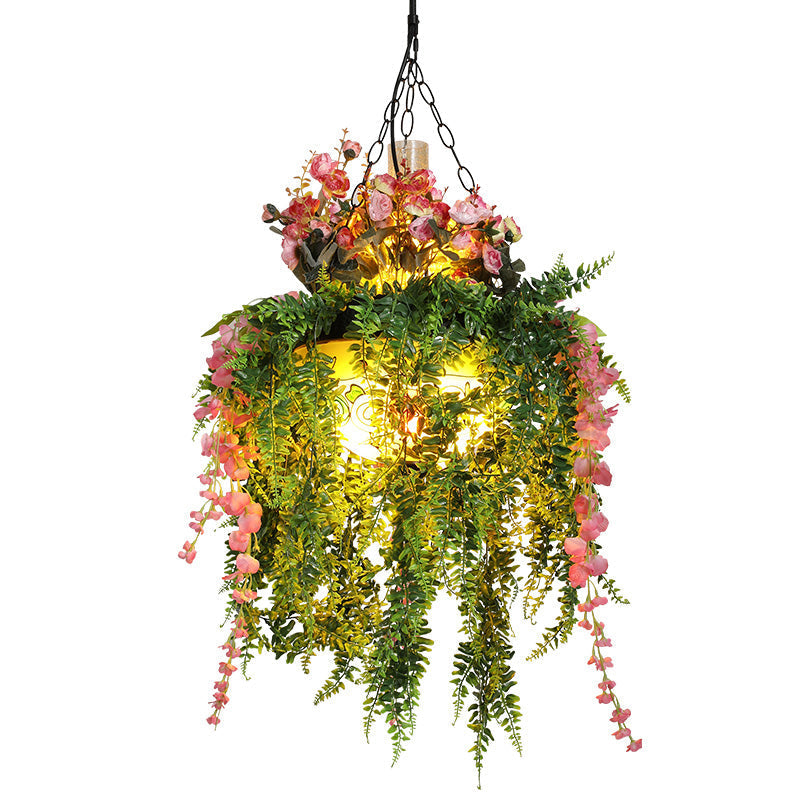 Industrial Green Dome Shade Chandelier With Frosted Glass - 4 Heads Perfect For Restaurants And