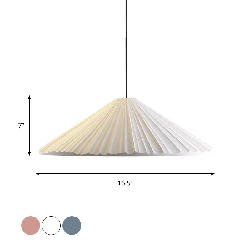 1-Head Nordic Style Pendant Light: 12.5/16.5 W Ribbed Design Blue/Pink/White Resin Bedroom Hanging