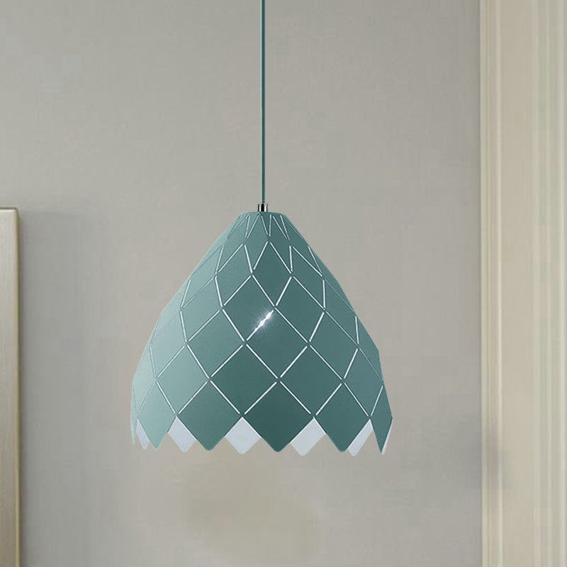 Nordic Metal Geometric Splicing Pendant Light - 1 Pink Yellow Green Hanging Fixture