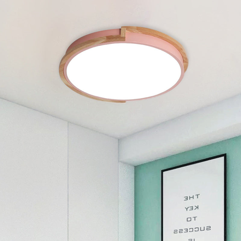 Nordic Stylish Acrylic Round Flush Ceiling Light In Warm/White For Living Room Or Porch