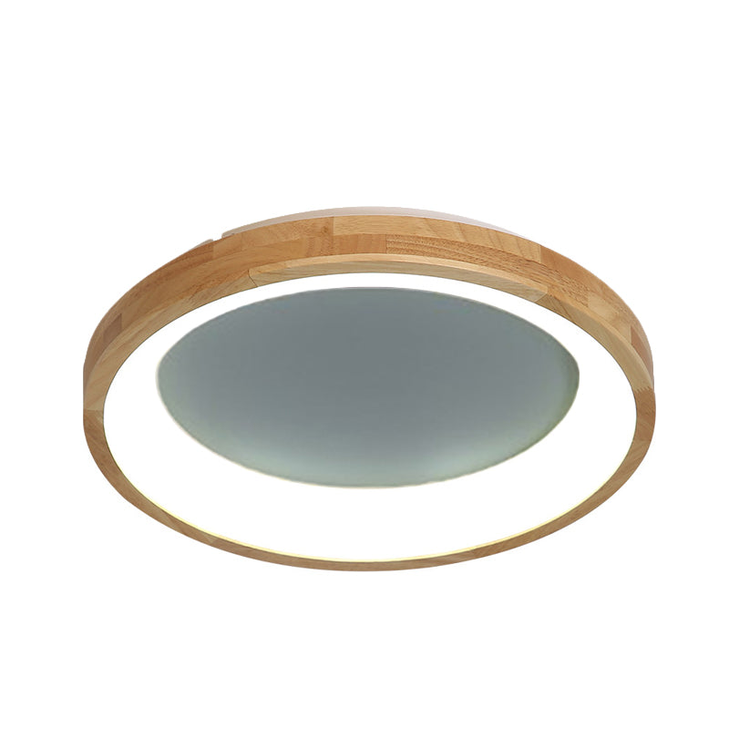 12/16/19.5 Nordic Wood & Acrylic Circular Led Flush-Mount Light - Unique Hallway Ceiling Fixture