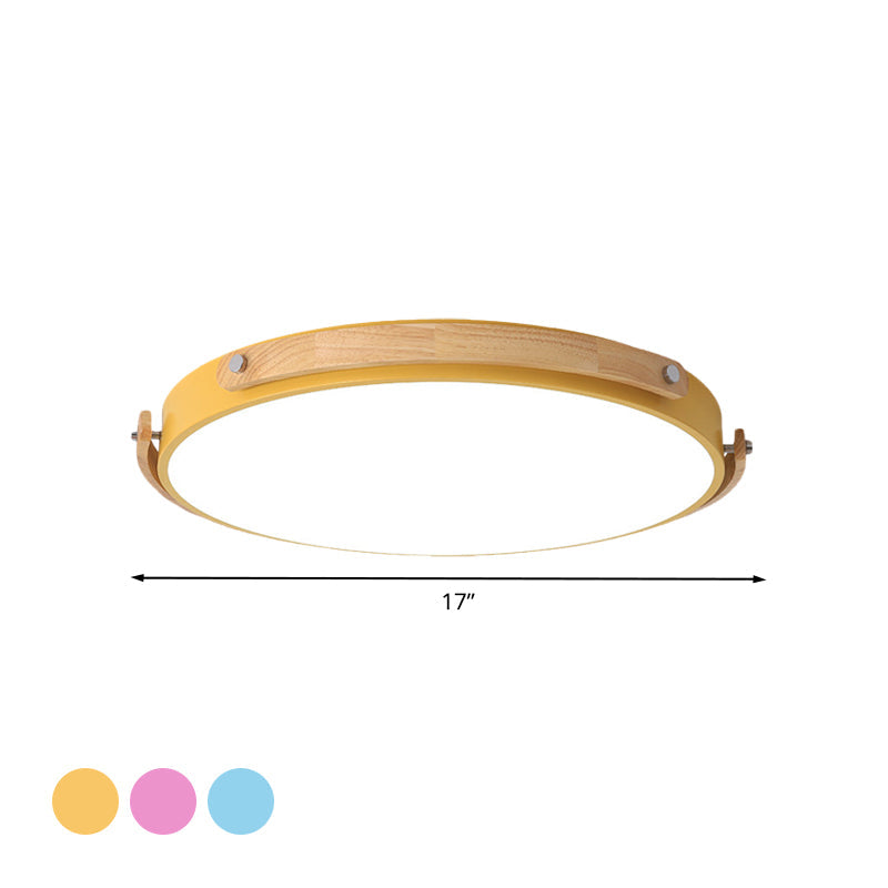 Macaron-Style Acrylic Circular Led Flush Ceiling Light - Stylish Lamp For Kid’s Bedroom And Hallways