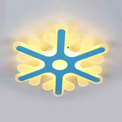 Acrylic Snowflake Flush Mount Ceiling Light For Kids’ Bedroom