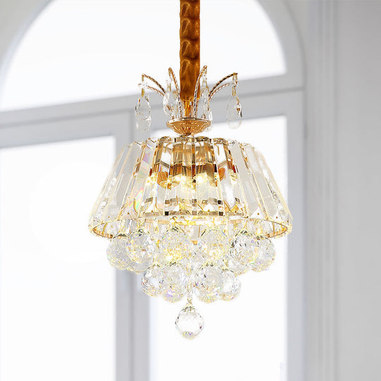 Modern Led Pendant Chandelier With Clear Crystal Shade - Elegant Dining Room Ceiling Light