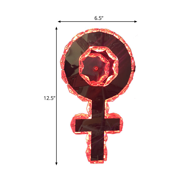 Modernist Style Crystal Led Bedroom Wall Sconce Light With Nickel Girl Logo