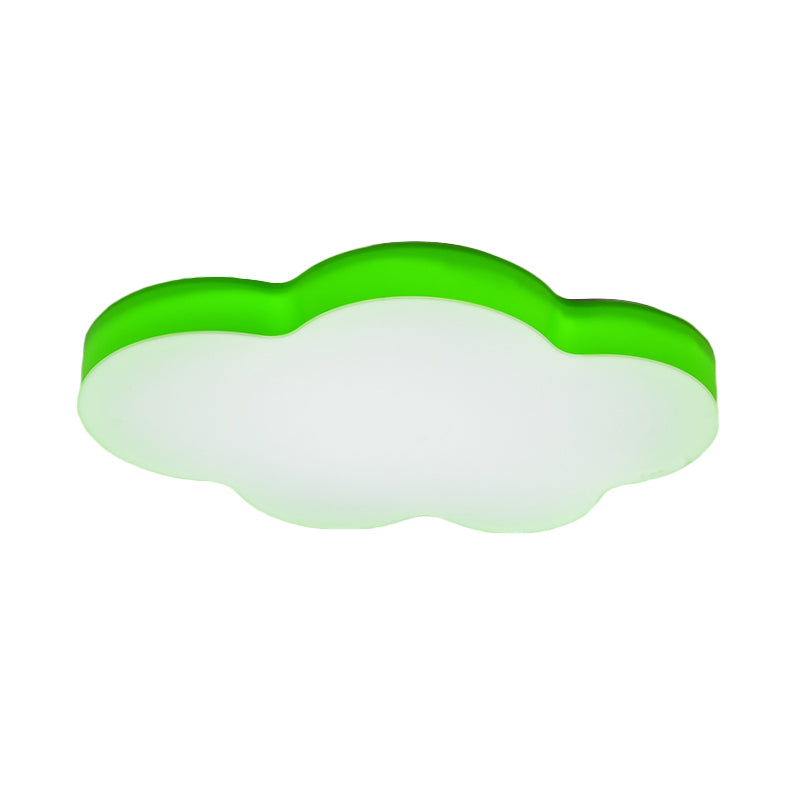 Kids Room Cartoon Led Cloud Ceiling Light In Acrylic Flushmount Design White/Red/Yellow