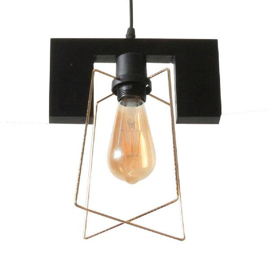 Metal Caged Pendant Lighting - Farmhouse Style 1 Light Black / C