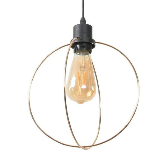 Metal Caged Pendant Lighting - Farmhouse Style 1 Light Black / F