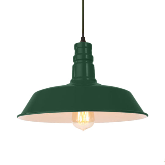 Retro Metal Barn Shade Hanging Lamp - Pink/Yellow 10/14/18 Diameter