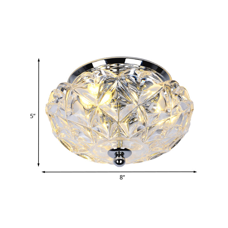 Lattice Crystal Scalloped Mini Flushmount Ceiling Light - Simple 2 - Head Loft House In Chrome