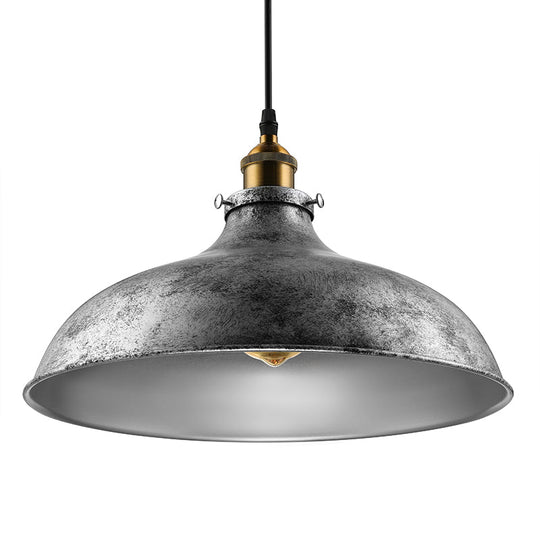 Stylish Silver Gray Iron Dome Ceiling Light With Cord For Living Room Décor